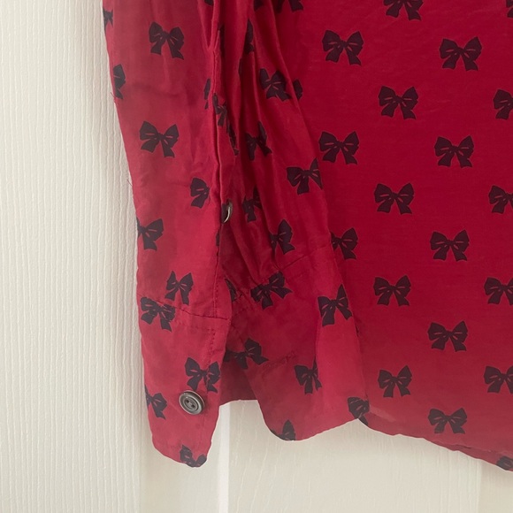 J.Crew Bow Print Half-Button Blouse - Picture 4 of 6